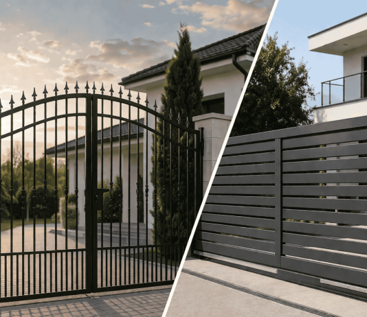 Porți metalice batante și culisante, alegerea potrivită pentru casa ta porțile metalice batante