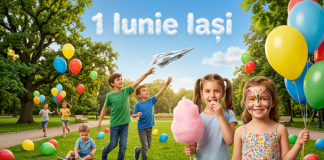 1 Iunie Iași 2026 — copii și părinți la activități de Ziua Copilului în Parcul Expoziției