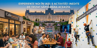 Tineri relaxați care pictează căni de lut într-o cafenea concept, ilustrând ideea de experiențe noi în Iași.