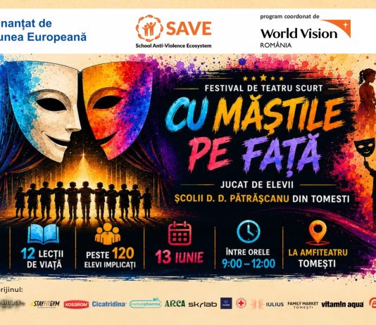 Peste 120 de elevi urcă pe scenă la Festivalul de Teatru Scurt „Cu măștile pe față”