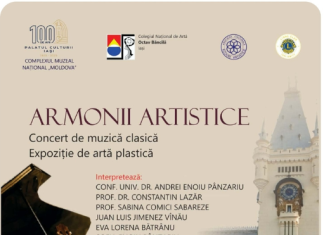 Armonii Artistice – afișul concertului de muzică clasică și expoziției de artă plastică de la Palatul Culturii din Iași, 18 iunie 2026