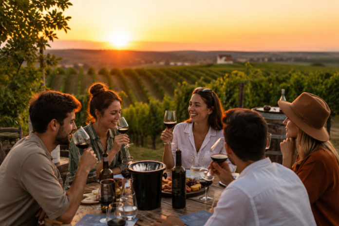 Lucruri pe care nu le-ai încercat în Iași — grup de prieteni la o degustare de vin