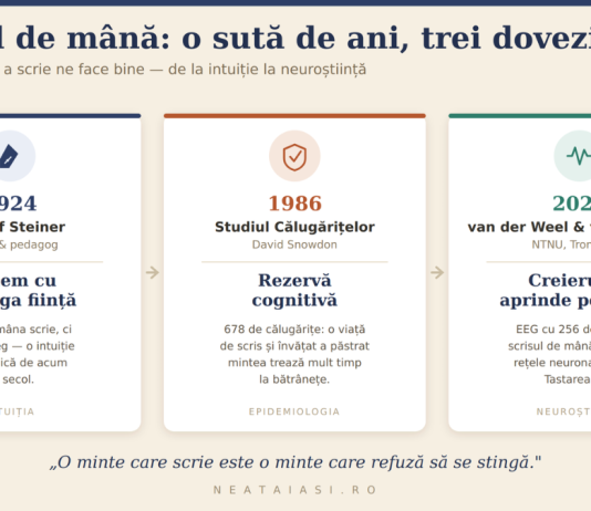 Scrisul de mână: cum ne protejează creierul și sufletul scrisul de mână în trei dovezi: Steiner 1924, Studiul Călugărițelor 1986 și neuroștiința EEG 2024